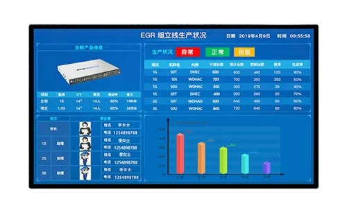 23.6 インチ産業用 HMI オールインワン PC MES ESOP ターミナル ワークショップ リアルタイム データ ディスプレイ